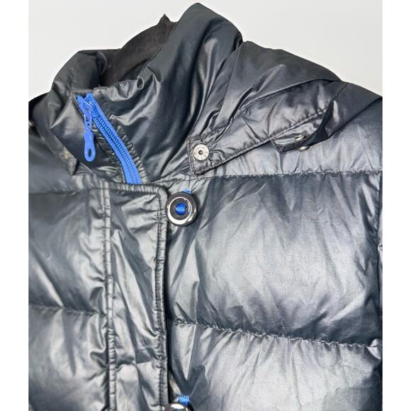 VTG Gap XS Navy Blue 2006 Y2K Down Puffer Jacket Detachable Hood Cropped Zip - Picture 3 of 12